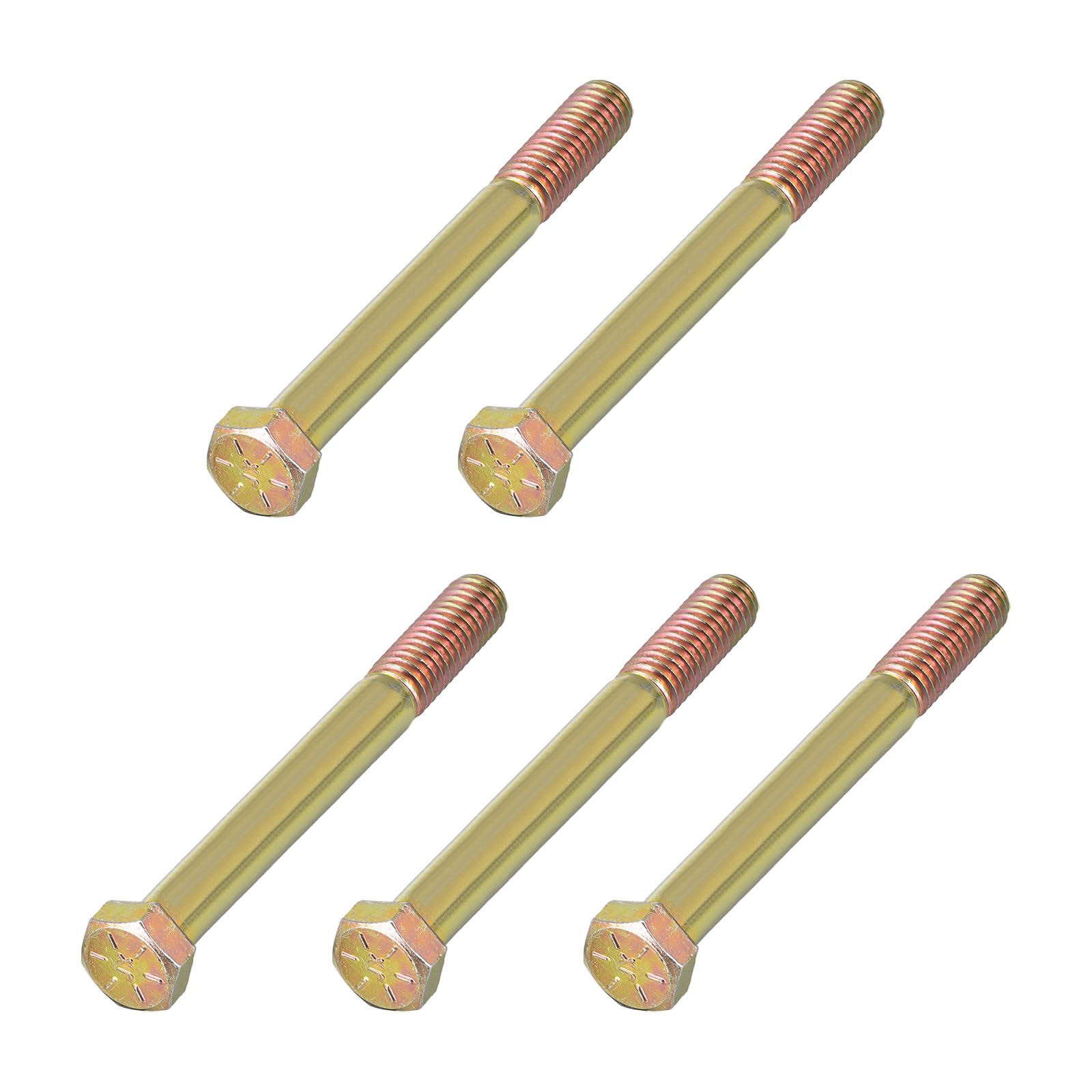 METALLIXITY Hex Bolts (3/8-16x4") 5Pcs, Carbon Steel Zinc Plated Partial Threaded, Coarse Thread UNC Hex Head Screw Bolt
