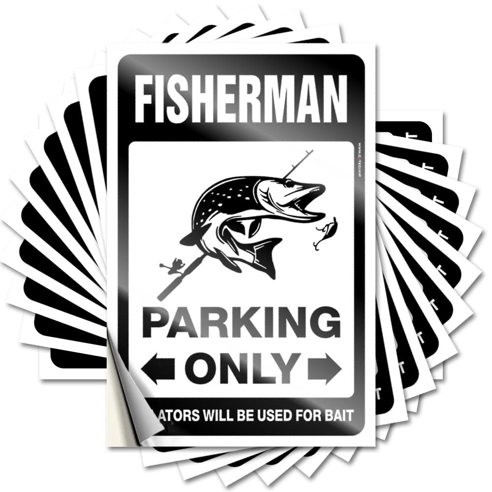 Funky Room Decor, Sticker Funny Bottle Quote Stickers, Winter No Residue Decals for Luggage | Military Party Favor Custom Fisherman Parking Only(6X9CM)