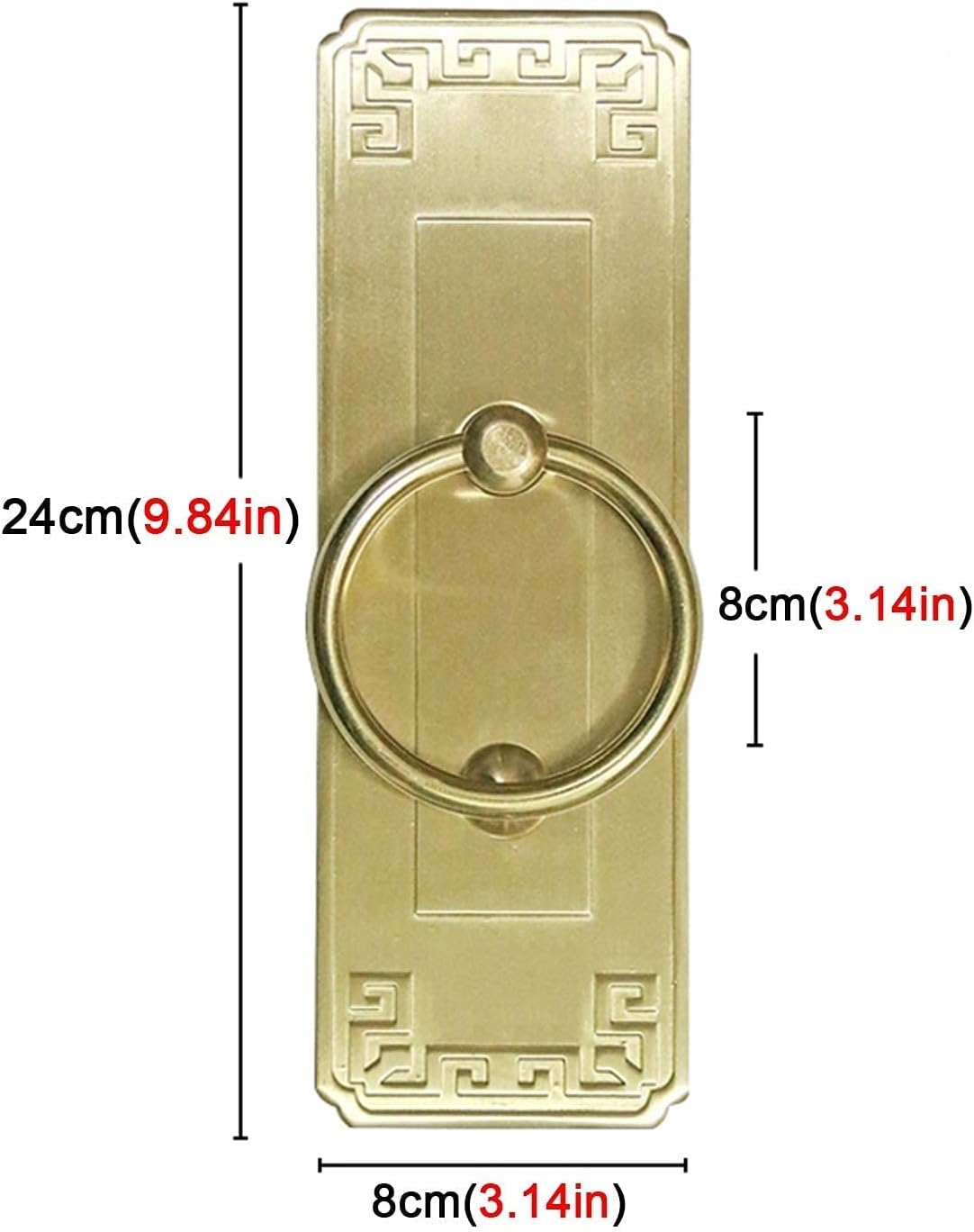 Golden Brass Rectangular Door Knocker Antique Vintage Cabinet Handle Simple Front Gate Knockers Towel Rack 12cm 34cm Length Optional Homemade Craft (16CM/6.3") (24CM/9.4")