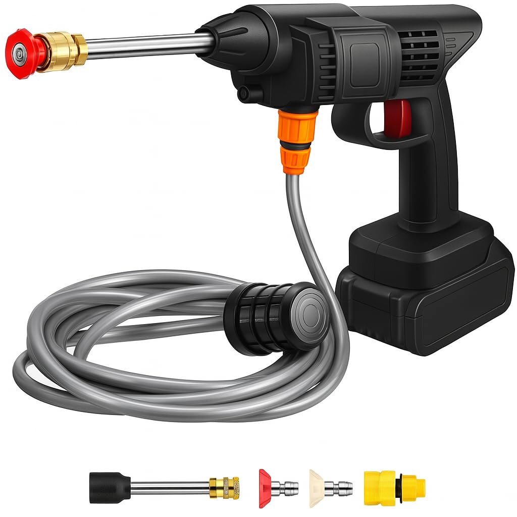 Fitto 48V High Pressure Washer - Car Washing Machine, Portable Electric Pressure Cleaner, Powerful 1800W, Ideal for Cars, Bikes, Driveways, Patios & Outdoor Cleaning