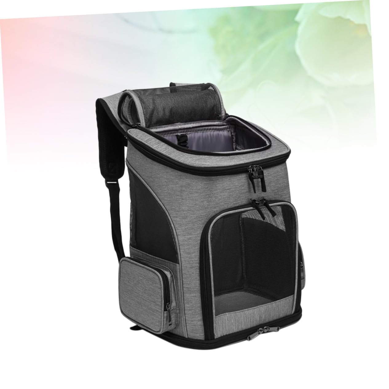 TOYANDONA 1pezzi Zaino Per Animali Domestici Grigio Traspirante Di Ventilazione Design Pieghevole Portatile Per Cani Gatti Gattino Cucciolo