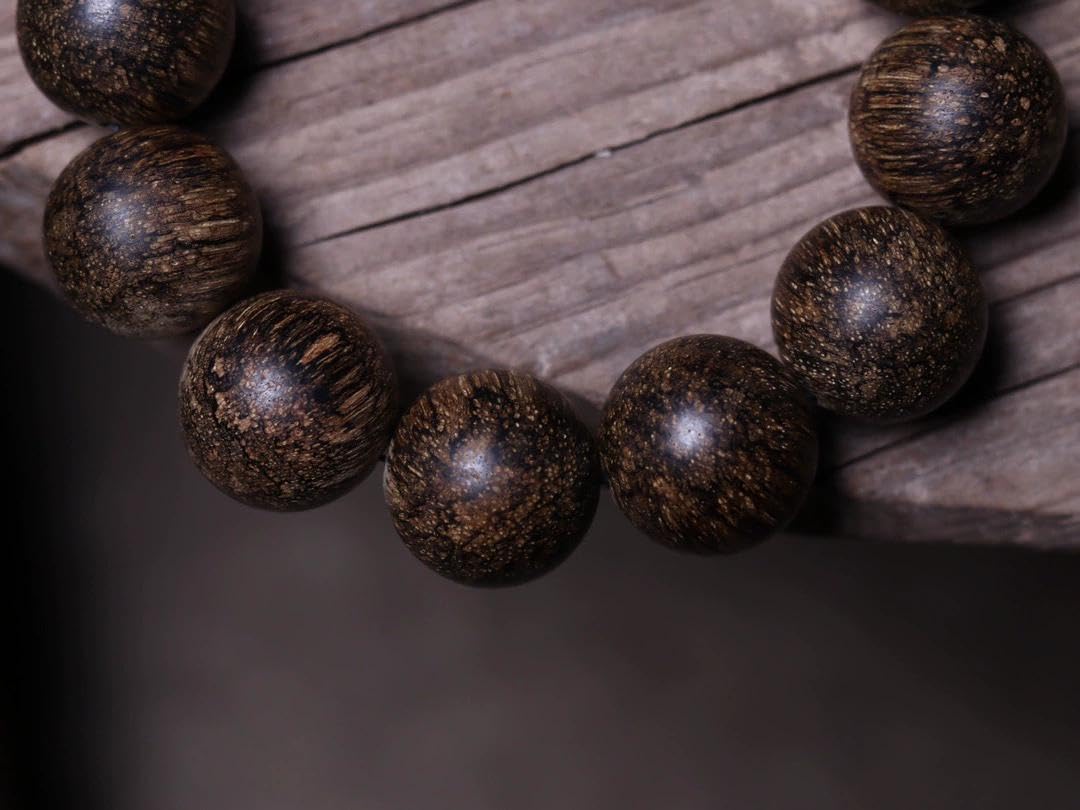 Bracciale vietnamita Qinan in Legno di agar Bracciale con Perline di Preghiera Grado affondante Profumo Floreale e fruttato Dolce