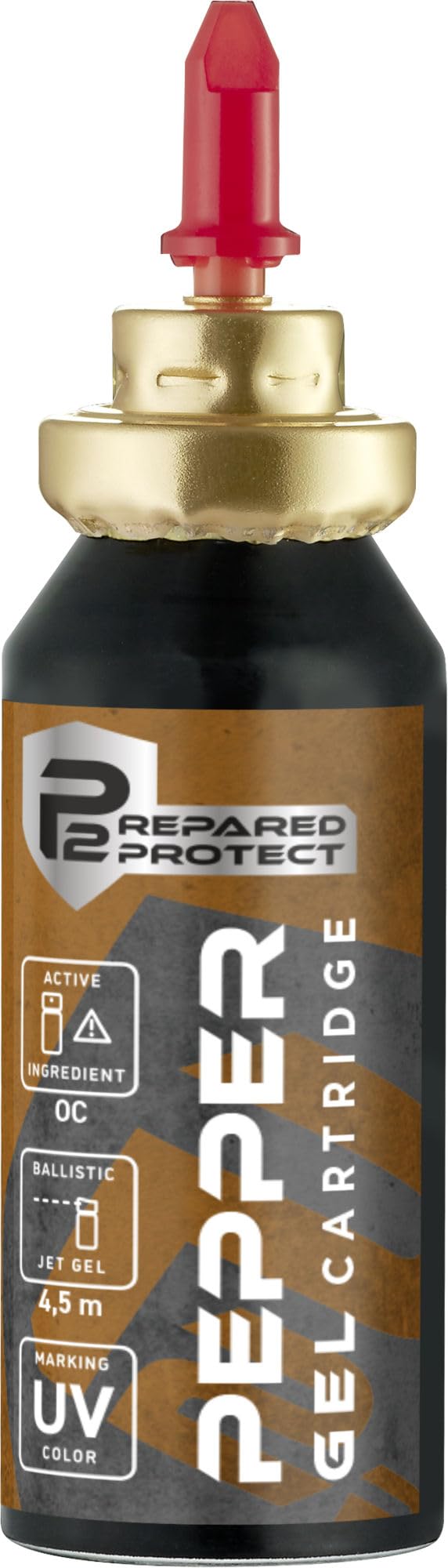 P2P Pfeffergel-Kartusche, 11 ml, Tierabwehr Mittel geeignet für PGS und HDR 50 Launcher, Pistolen Abwehrgel zur Selbstverteidigung von Tieren, Sprühweite 4.5 m