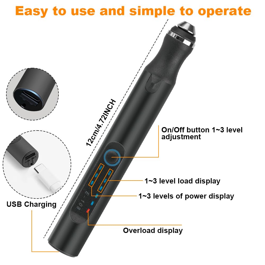 Ainiv 3 Velocidades Mini Amoladora Taladro Eléctrica, con 10 Brocas Pequeñas Carga USB Mini Taladro, Microtaladro para Llaveros de Plástico, Resina y Madera, Fabricación de Joyas (Negro)