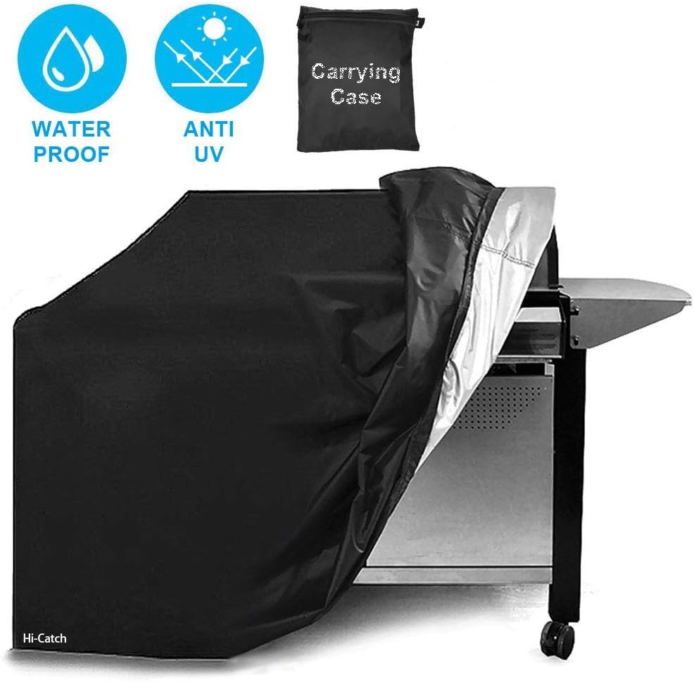 Vidence Barbecue Cover, BBQ Cover Heavy Duty Oxford Cloth 420D, BBQ Grill Cover Waterproof & Dust-proof & Anti-UV Outdoor, Cover for Weber, Char Broil etc. (L: 170cm/67" W: 61cm/24" H: 117cm/46")