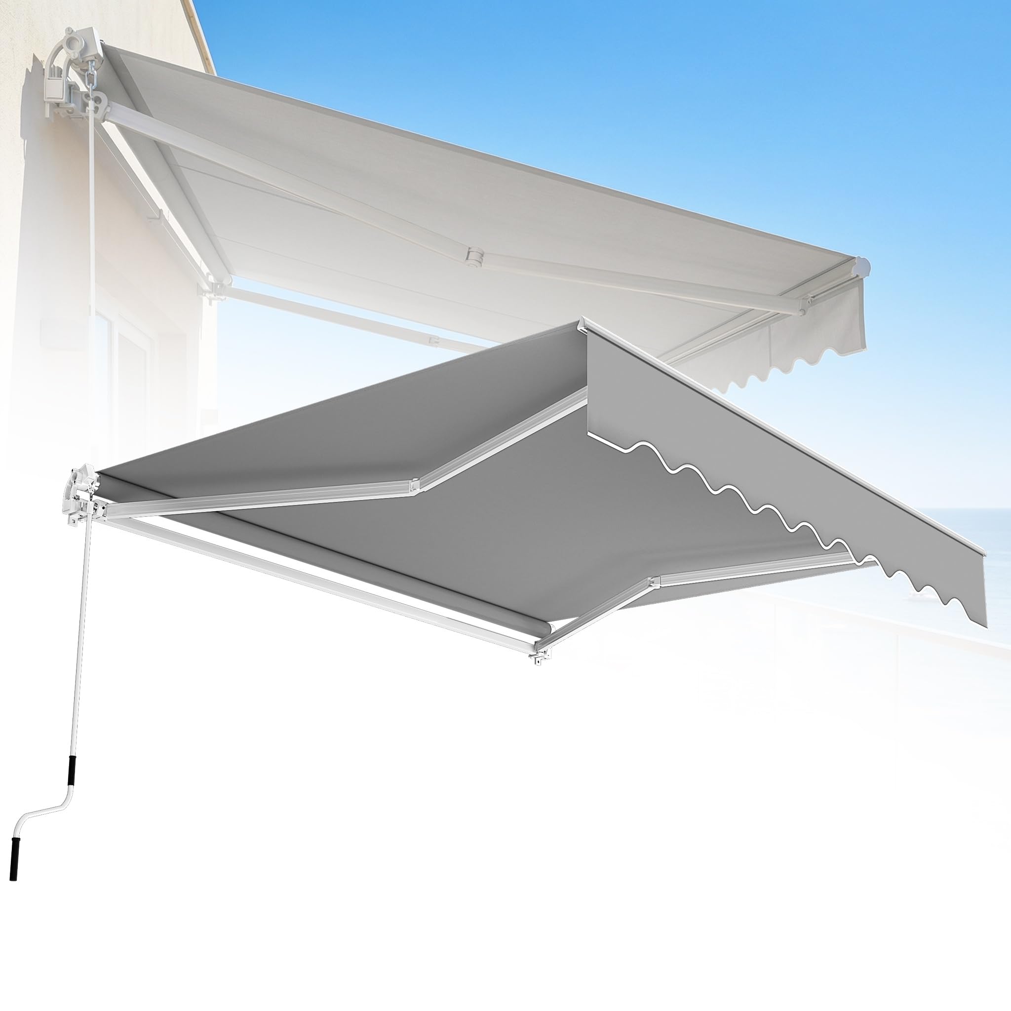 Auvent à bras articulé 300 x 200 cm protection solaire manivelle