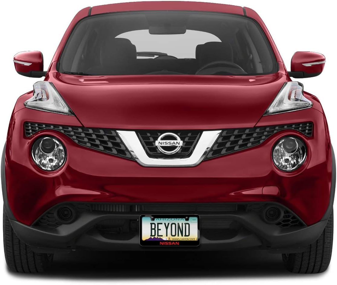 iPick Image Made for Nissan in Red Black Metal License Plate Frame