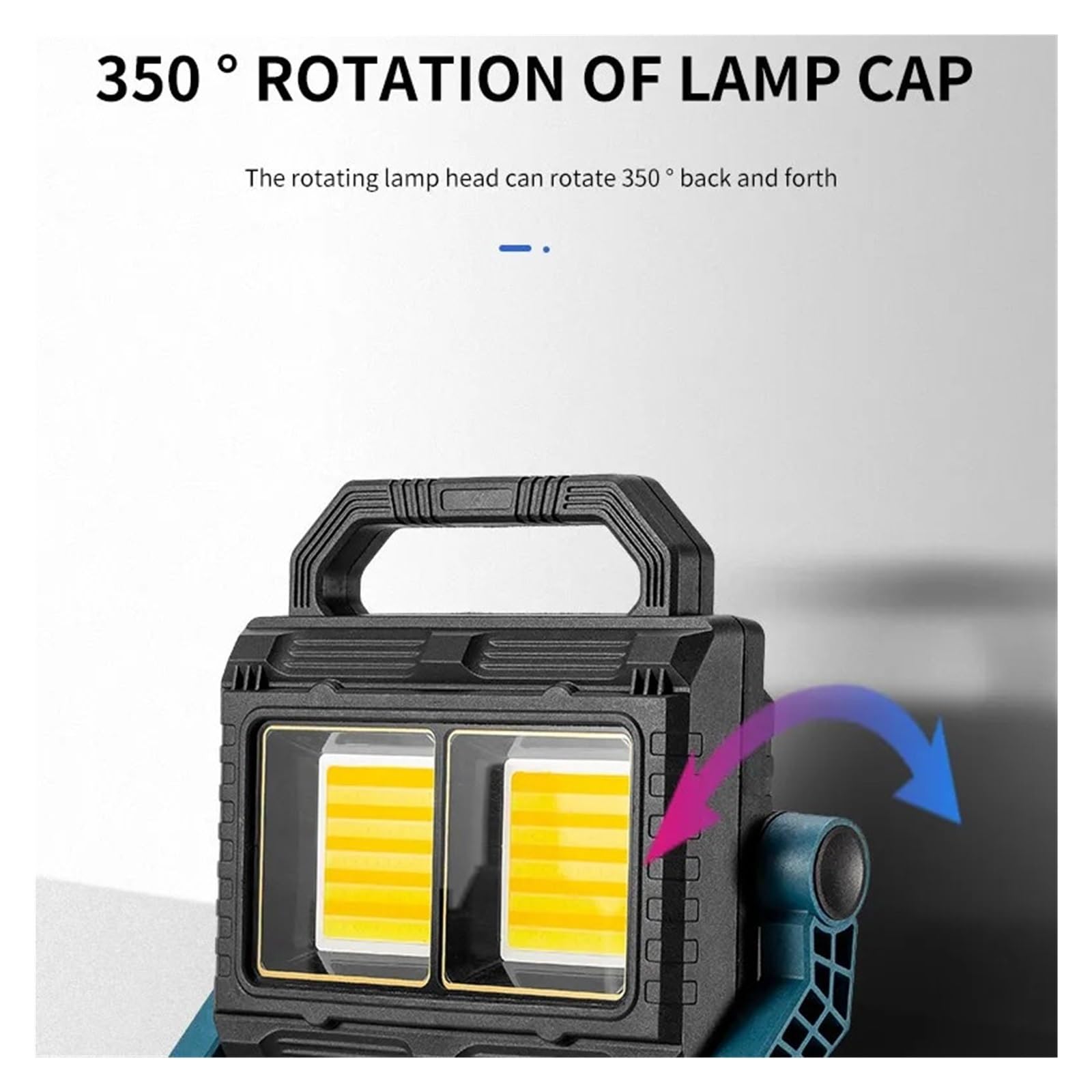 Linterna LED De Alta Potencia, Resistente Al Agua, For Pesca, Recargable Vía USB, Potente Reflector For Acampar Brillo Ultra Alto(W8103B built-in bat)