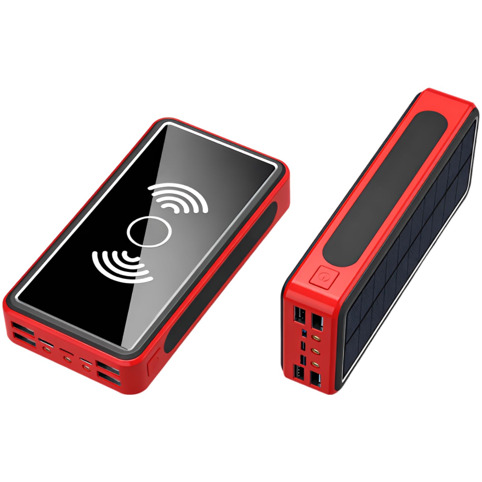Caricatore solare Power Bank con ricarica wireless, capacità 40000 mAh, capacità effettiva 20000 mAh, fonte di alimentazione mobile portatile per uso esterno di emergenza, regolazione intelligente