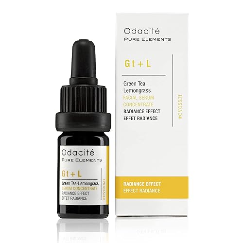 Odacité Concentrado de suero iluminador con té verde + citronela para piel radiante, concentrado de aceite facial antienvejecimiento ligero,