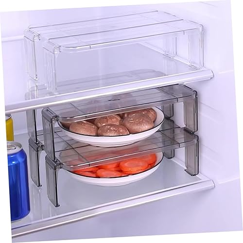Miniatura 3 de 2 unidades de estantes para refrigerador, estantes organizadores de refrigerador, bandeja de clasificación multicapa, estantes apilables, estantes