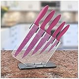 Chef's Star 6 Piece Pink Marble Kitchen Knife/ Pink Handles.