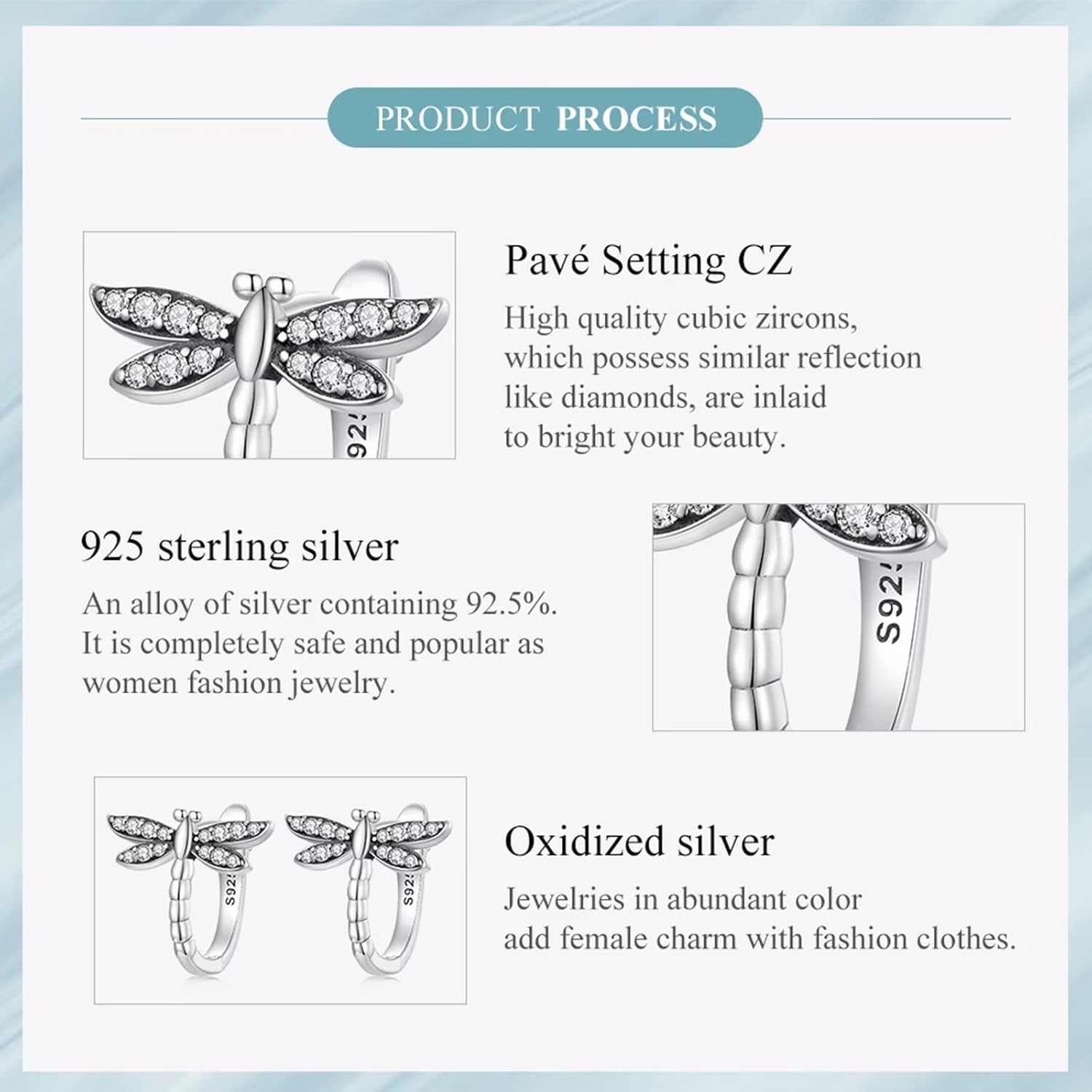 Dragonfly Small Hoop Earrings for Women, S925 Sterling Silver Hypoallergenic Huggie Earrings Cute Animal Cubic Zirconia Hoop Earrings Jewelry Gifts for Daughter Girls Teen - Image 5