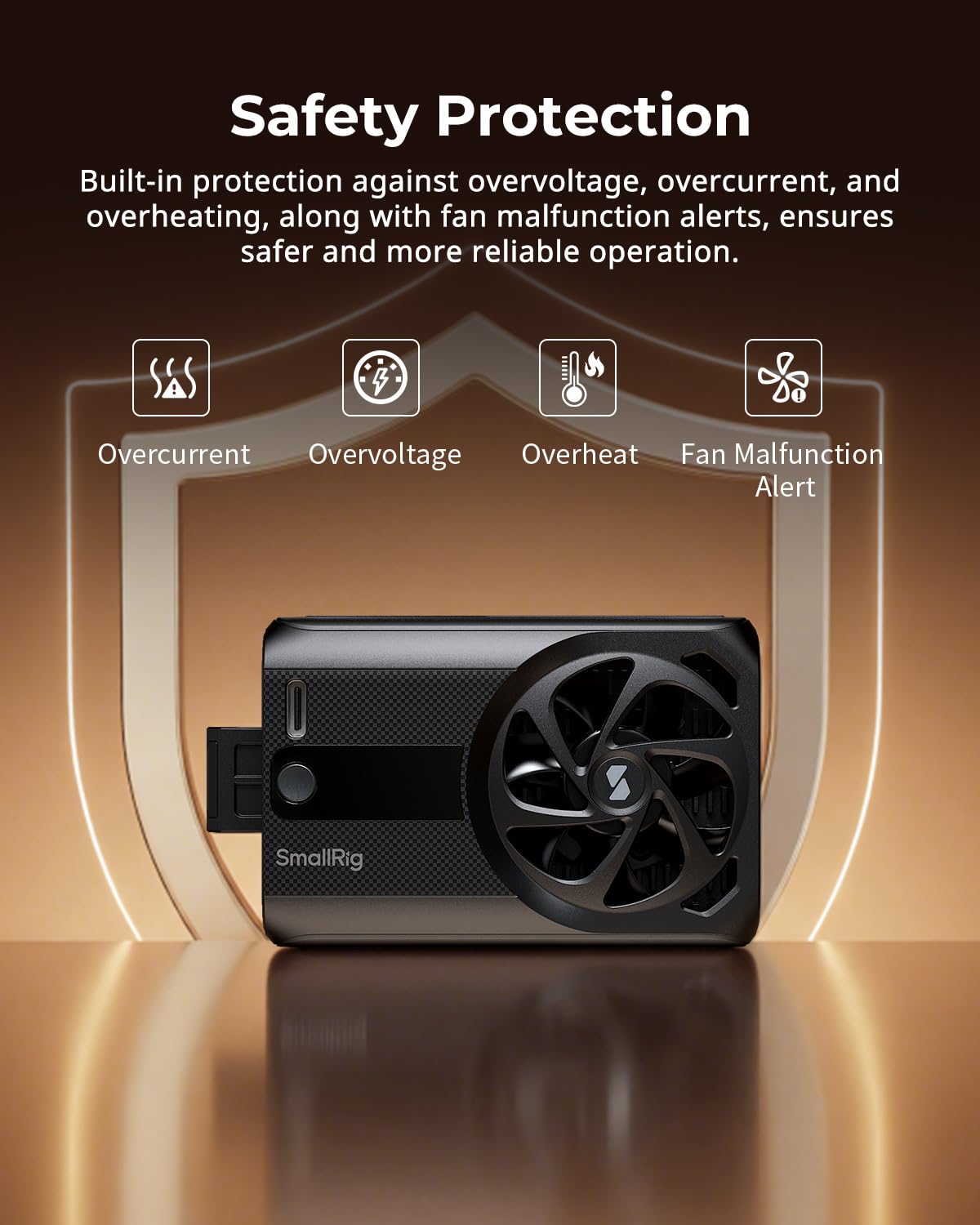 SMALLRIG Kühlventilator mit integriertem Akku, externes Kamerakühlsystem, Einrastdesign für Sony A7 IV/A7S III/A7C II/A6700/ZV-E10/ZV-E10 II/FX3/FX30, für Canon R5/R5 Mark II/R6 Mark III - 5329