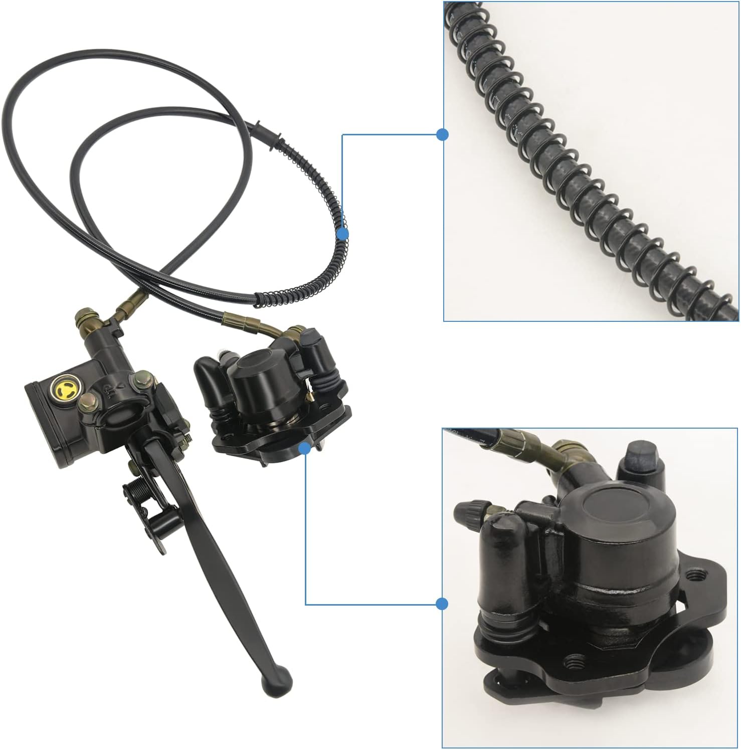 Hydraulic Brake Master Cylinder Caliper for Chinese Taotao Roketa Sunl 50cc 90cc 110ccc 125cc Go-Kart Dune Buggy Quad ATV Dirt Bike Mini Bike Hydraulic Disc Brake Kit