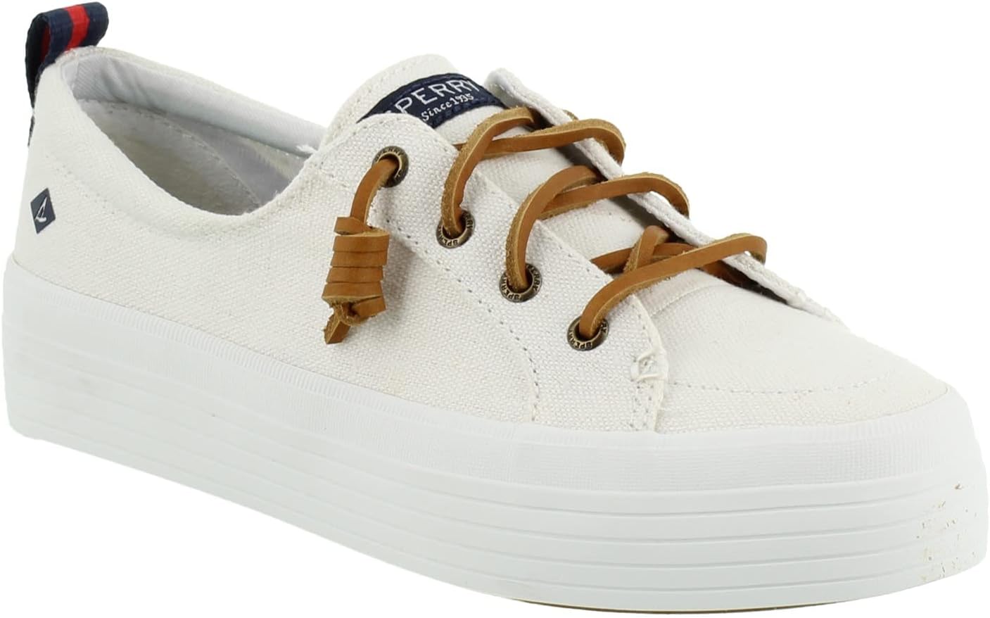 Sperry Womens Crest Vibe Sparkle Stripe Linen