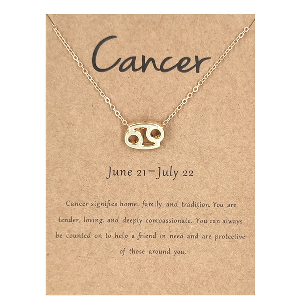 YALLNASL12 Zodiac Signs Necklace for Women Girls Constellation Pendant Necklace Horoscope Necklaces for Women 12 Zodiac Sign Necklaces Jewelry Astrology Necklaces