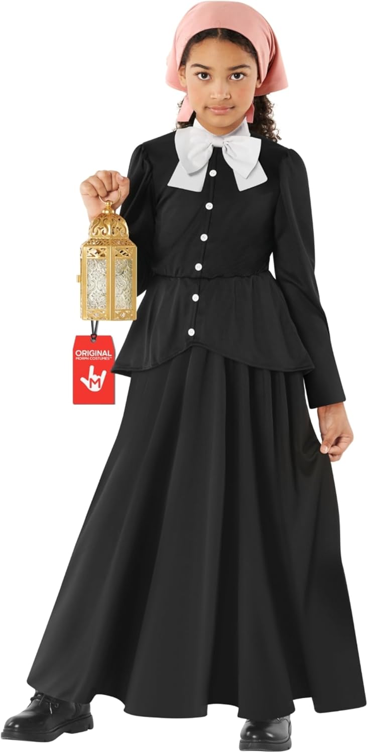 Morph Harriet Tubman Costume, Colonial Costume Girls, Pioneer Girl Costumes, Black Victorian Dress, Pilgrim Costumes