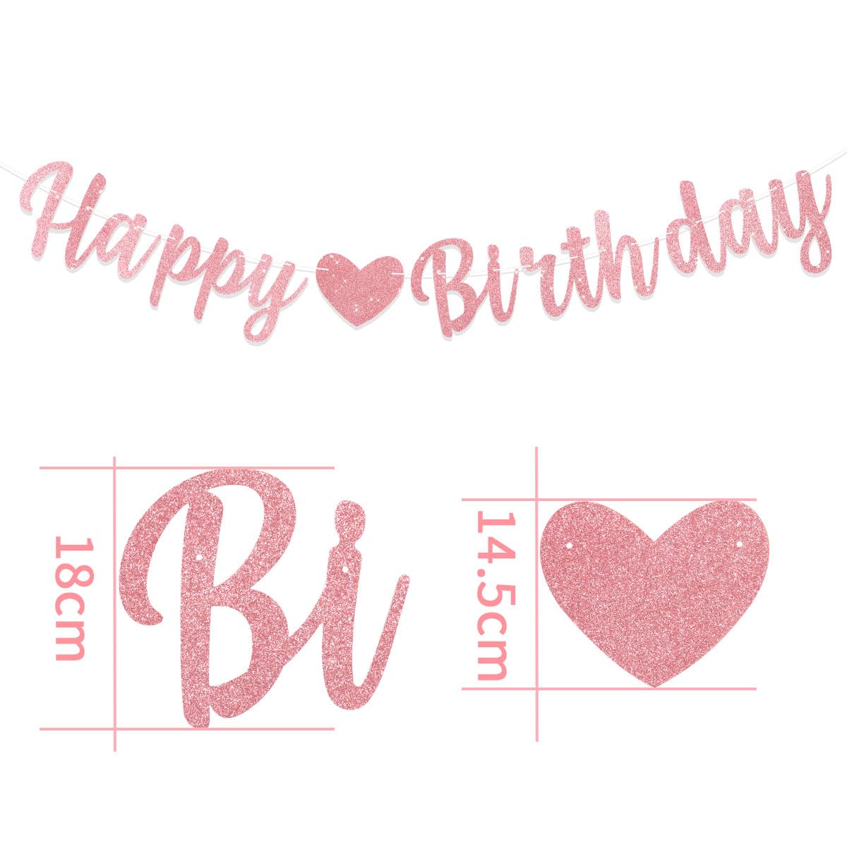 Banderines de feliz cumpleaños para mujeres y niñas, decoraciones de fiesta de cumpleaños, guirnalda de letras colgantes grandes, suministros de fiesta