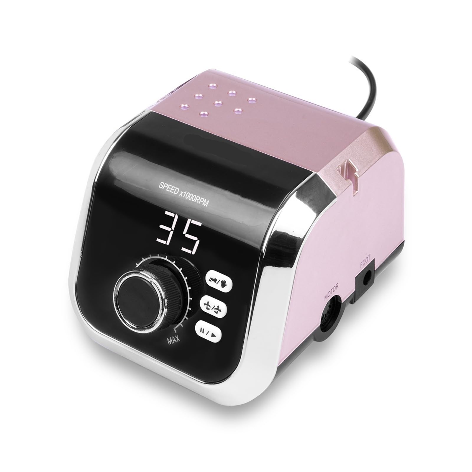 Frezarka do paznokci, Frezarka 65W do manicure, paznokci, pedicure, profesjonalna frezarka, elektryczna do użytku domowego(Pink)