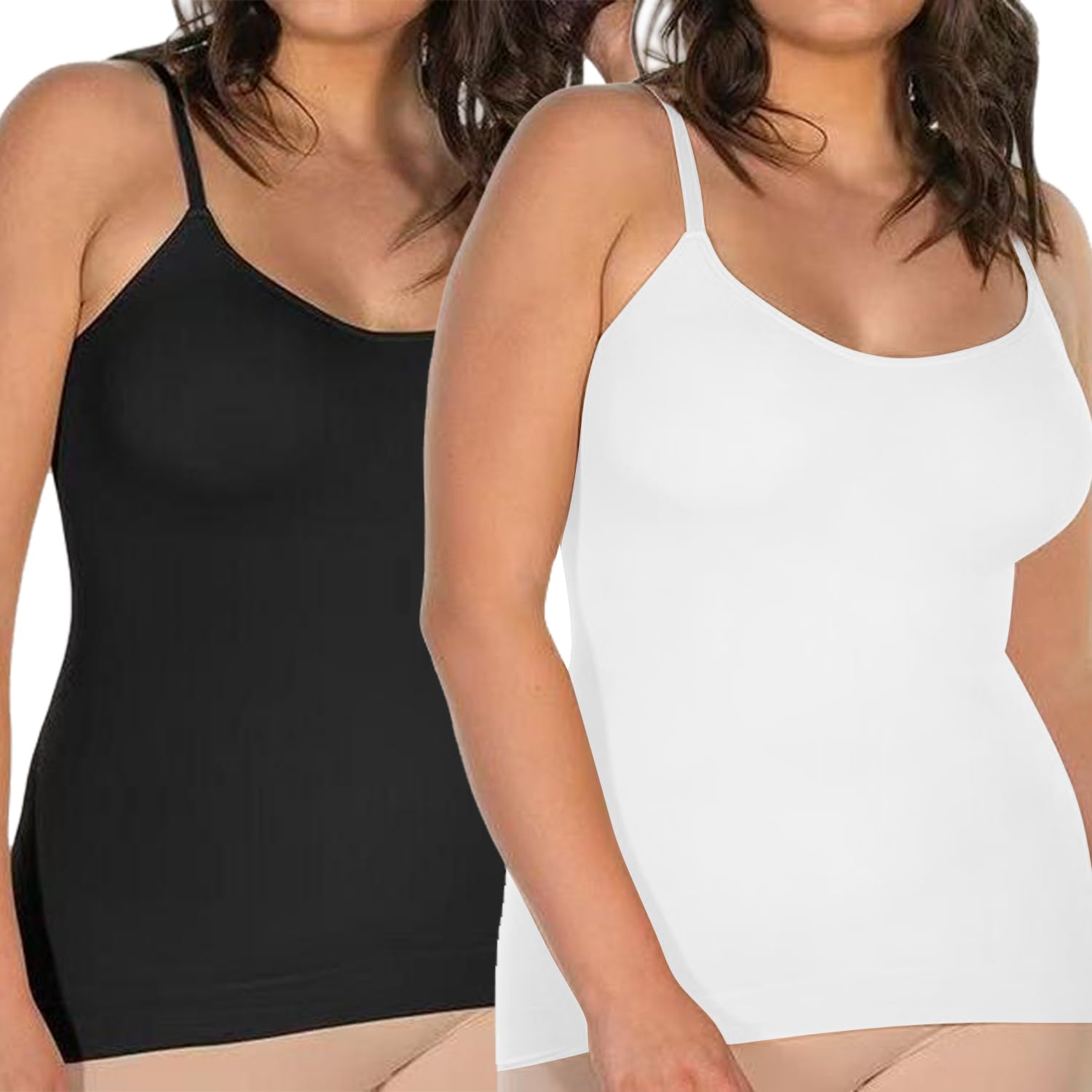 Damska bielizna modelująca plus size tank top kompresyjny kontrola brzucha wycięcie dekolt topy bez rękawów bezszwowe topy Cami