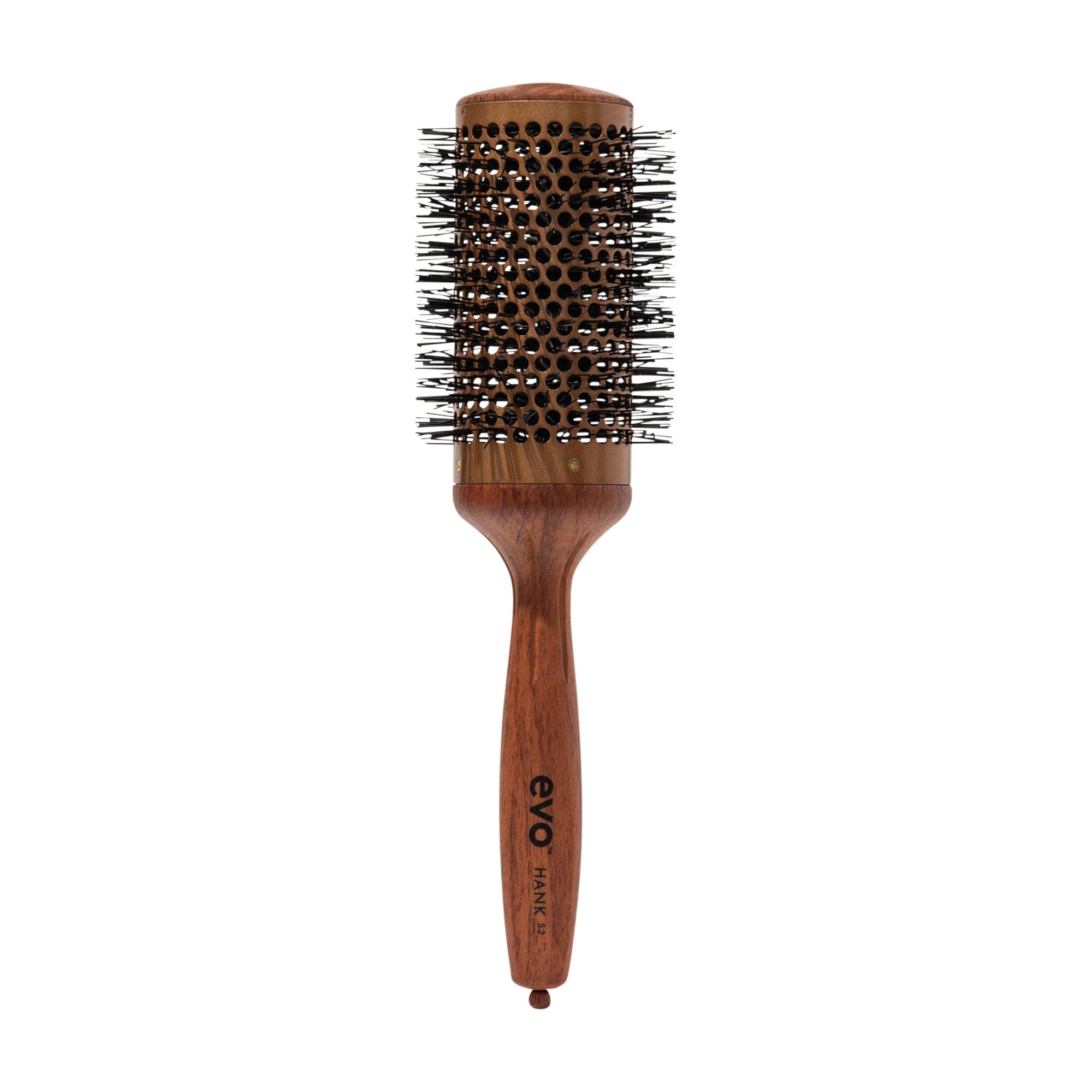 Evo Hank Ceramic Radial Brush 52 mm, ceramiczna szczotka do szybkiego i łatwego suszenia włosów, szczotka do włosów dla kobiet, kobiet i mężczyzn, wyprodukowana z certyfikowanego drewna