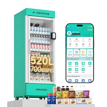 Commercial Vending Machine for Sale, Refrigerated Vending Machine Snacks and Drinks Combo with Credit Card & NFC Payment, Vending Machine for Home or Office