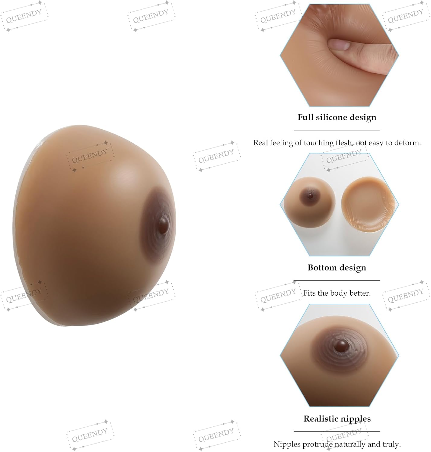 Ultra Realistic Silicone Breast Forms All-Day Comfort - Self-Adhesive & Round Shape for Mastectomy & Transition