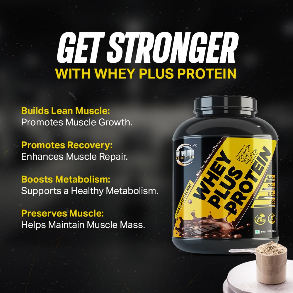 Whey Protein Plus 2kg with 80gm High Protein, 4.8gm EAA, 1.7gm Glutamine Whey Protein Powder for Lean Muscle Gain, Post Workout Recovery, Strength & Energy 50 Servings Chocolate Delight — Amazon image 5