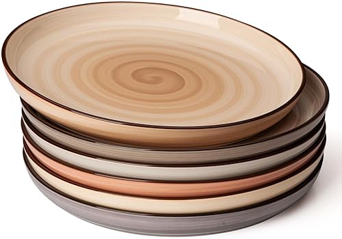 Sweese Platos redondos de porcelana de 10 pulgadas, juego de platos para almuerzo, fiesta, boda, restaurante, microondas, horno, platos aptos para