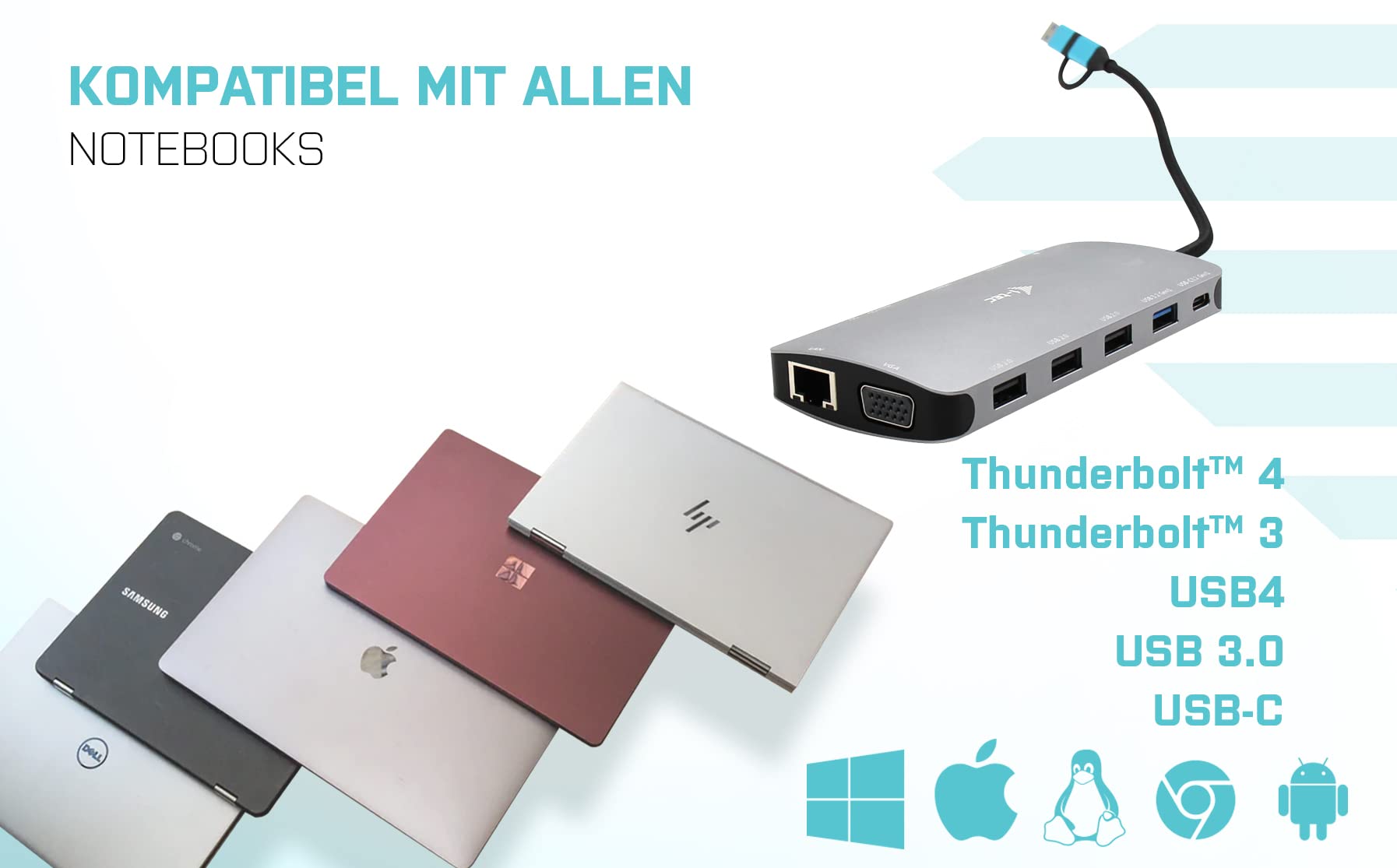 I-TEC USB-C Metal Nano Dock 2xHDMI 1xVGA 1xSD Cardreader 1xmicroSD Cardreader 1xGLAN 3xUSB 2.0 1xUSB 3.2 1xUSB-C3.2Data 1xUSB-C PD