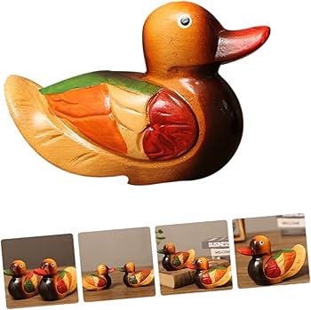 Amazon.co.jp: おしどり 鴛鴦 置物 木製 オシドリ 木彫り 装飾品