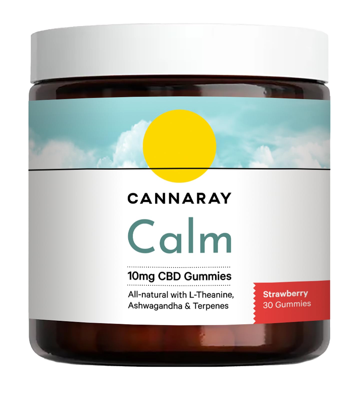 Cannaray Calm 10mg CBD Gummy (30 Count) - Strawberry