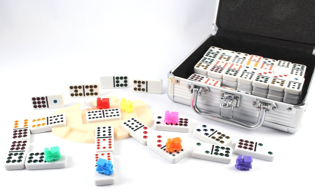 weiblespiele 04.391 - Domino Meksykański pociąg w metalowej walizce, 12er
