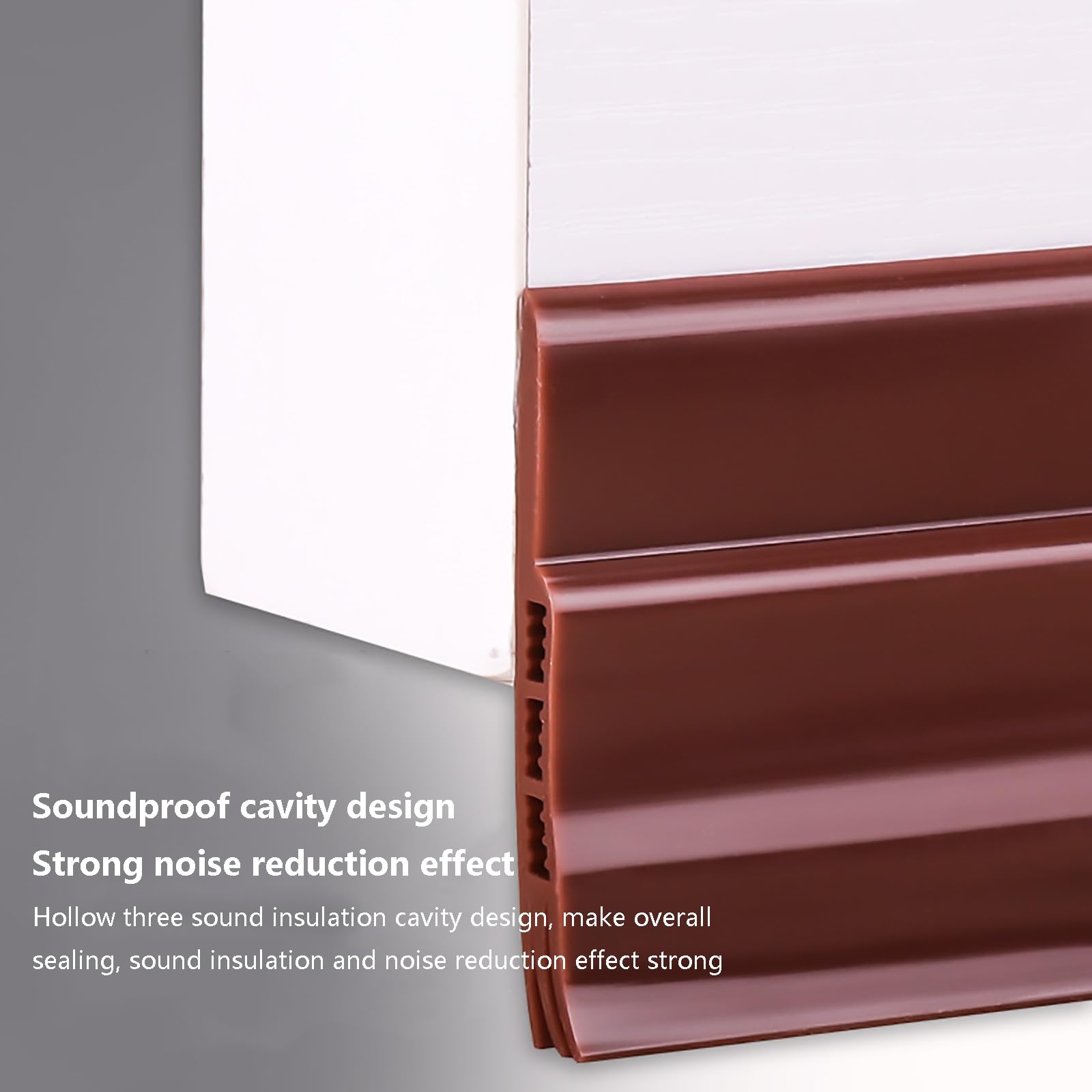 HAILM 2 Pack Burlete Puerta Entrada, Cuttable Door Draft Stopper, Fuerte Adhesivo Puerta Fondo Sello Polvo y Ruido, Longitudes 91 cm Anchos 50 mm Proyecto Protector Aislante