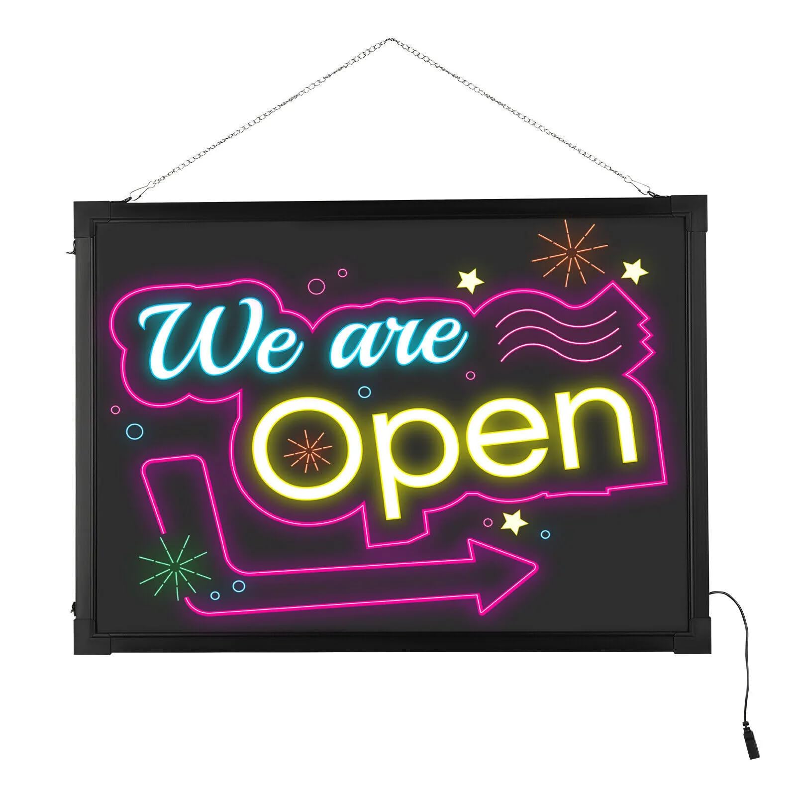 LED Message Writing Board 32" X 24"inch Flashing Illuminated Erasable Message Board with Hooks and Controller, for Home, In Shops, Bars, Restaurants, Etc