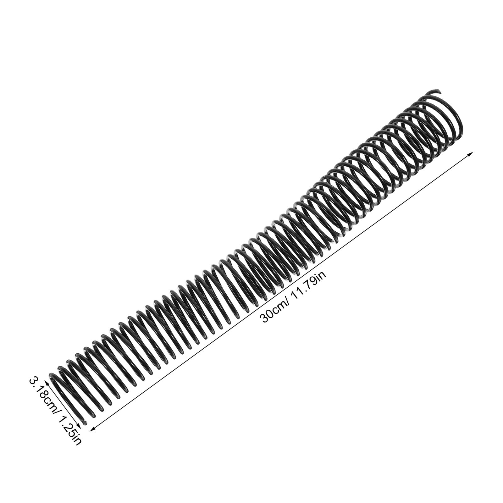 Artibetter 20 dorsi a spirale per rilegatura: dorsi a spirale da 3,17 cm per ricariche di quaderni e agende, filo metallico con rivestimento nero, passo 4:1, 48 anelli, fino a 300 pagine