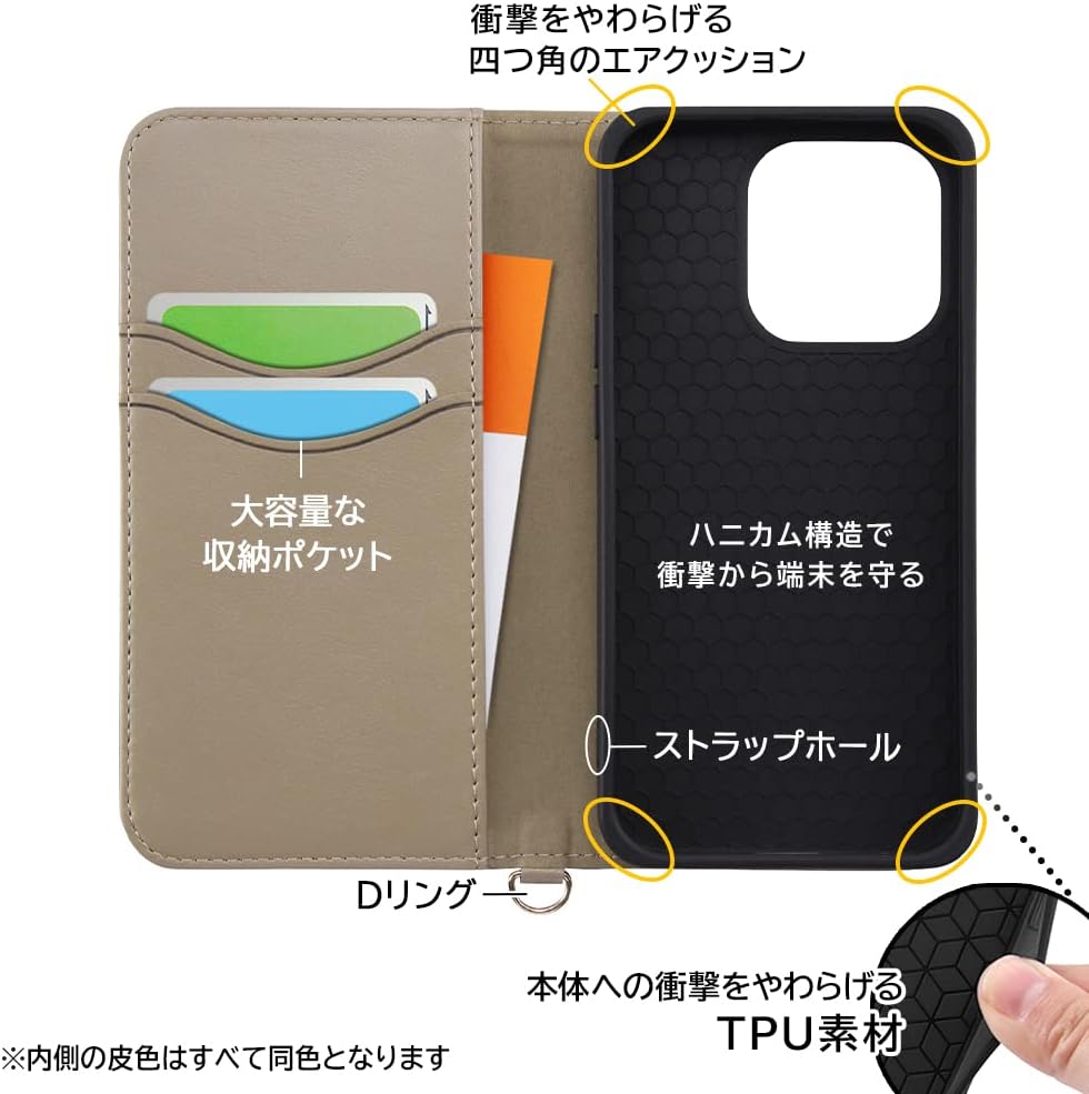イングレム Inglem iPhone 14 Pro/Harry Potter Shockproof Notebook Type Leather Case Raffine/Honey Duke_3 IJ-WP37DML2P/HP31