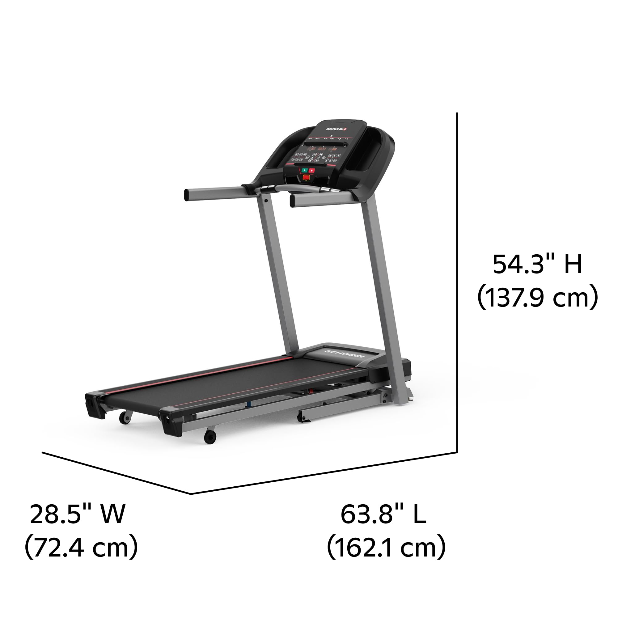 Schwinn Laufband Serie – elektrisch klappbar mit Bluetooth FTMS, kompatibel mit JRNY, Zwift & Kinomap – bis zu 18 km/h, SoftDrop, leise für Zuhause