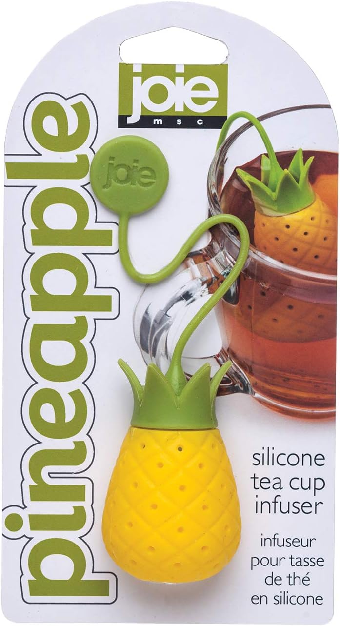 MSC International Joie Pineapple Infuser Strainer, For Loose Herbal Tea, Silicone, BPA Free, Yellow
