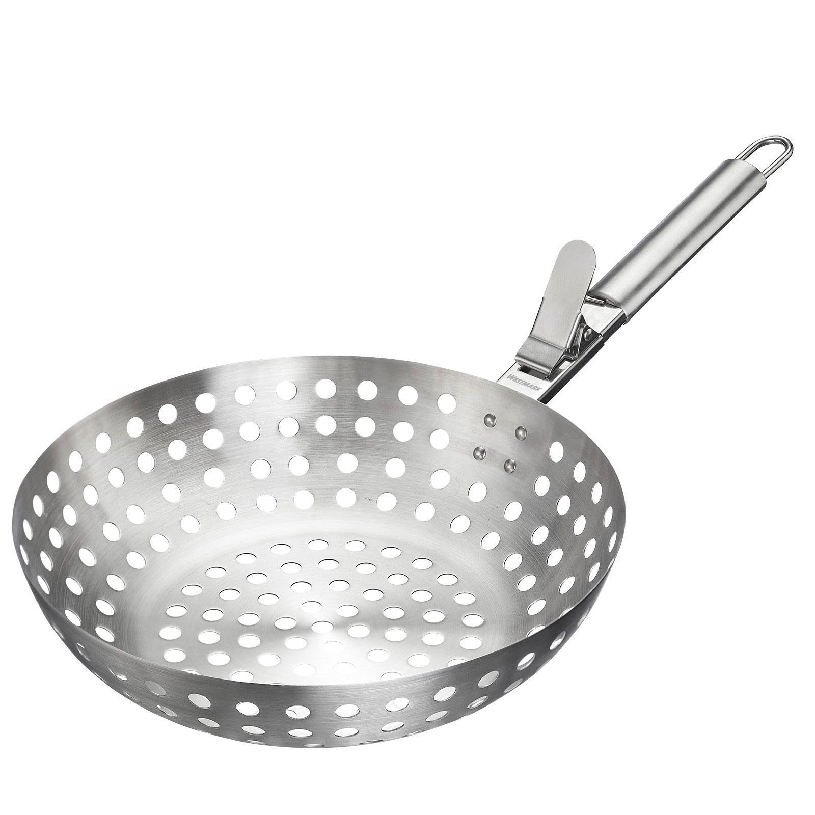 Westmark Grillwok – Ideal für die Zubereitung größerer Mengen leckeren Grillgemüses, langlebig, spülmaschinengeeigent – Rostfreier Edelstahl
