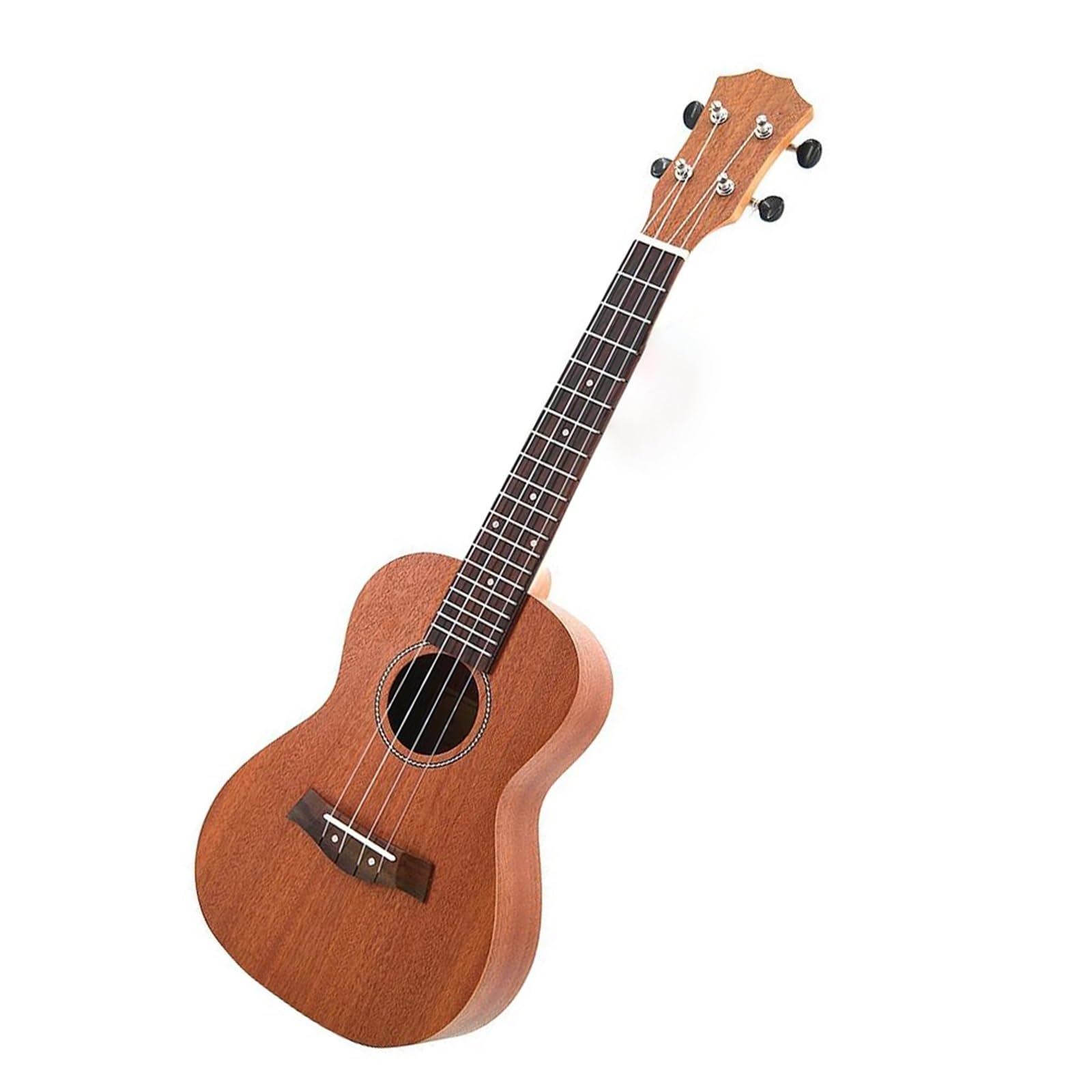 Sapele Konzert-Ukulelen-Set 23 Zoll 4 Saiten Hawaiianische Mini-Gitarre Mit Tasche Stimmgerät Kapodaster Riemen Stiche Und Plektren