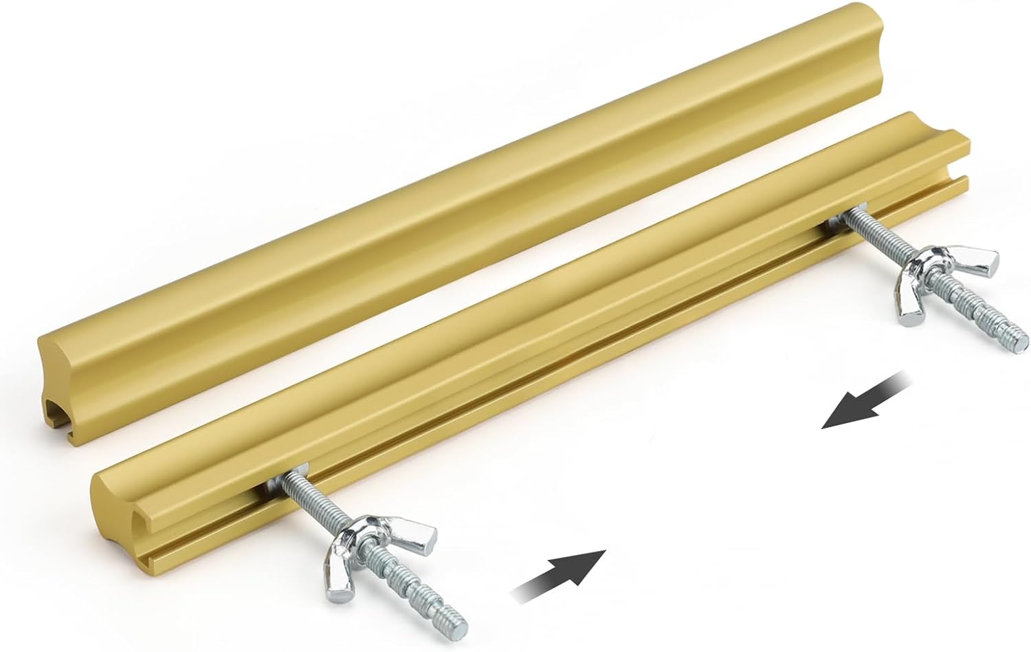 10 Pack Adjustable Pulls Brushed Brass Handles for and Drawer Adjustable