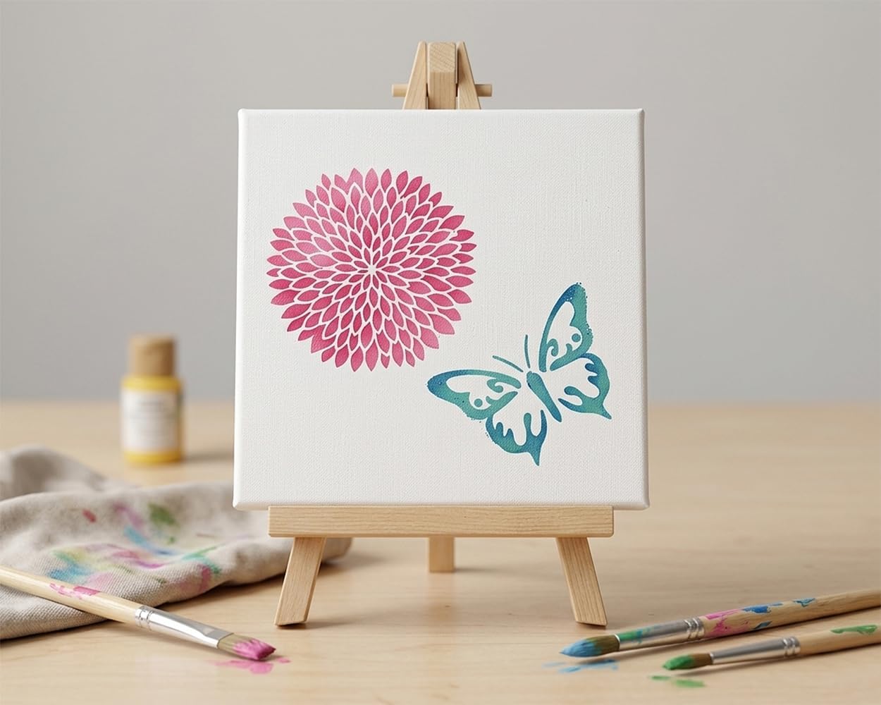 DS. DISTINCTIVE STYLE 80Pcs Reusable Stencils for Painting Set, 3 Inch Botanical Flower Bird Butterfly Painting Templates for DIY Art Decor Classroom Projects image 5