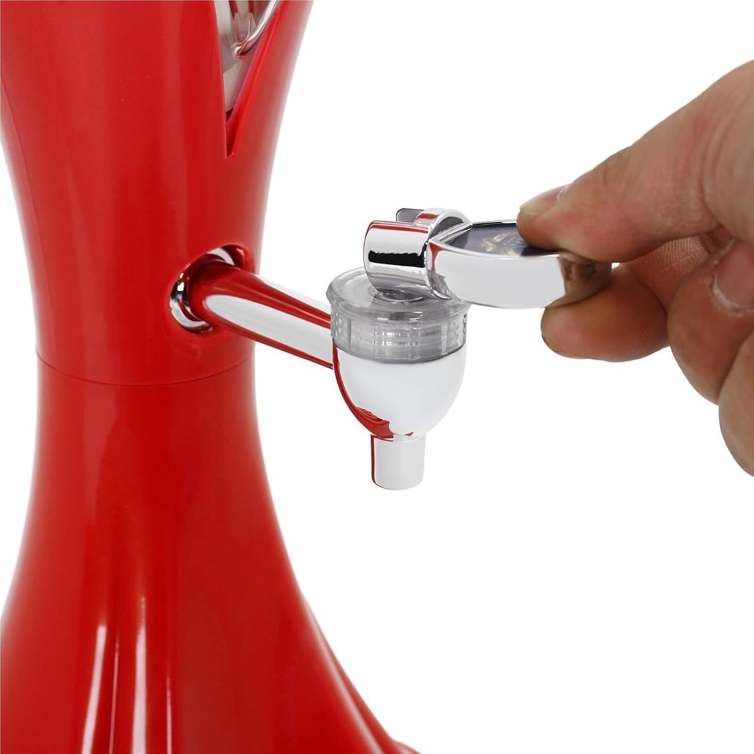 Dispensador de Bebidas 3L, Jarra de Zumo y Cerveza para Fiestas, contenedor de Agua con Tubo de Hielo, Rojo, 7,67x20,08 Pulgadas