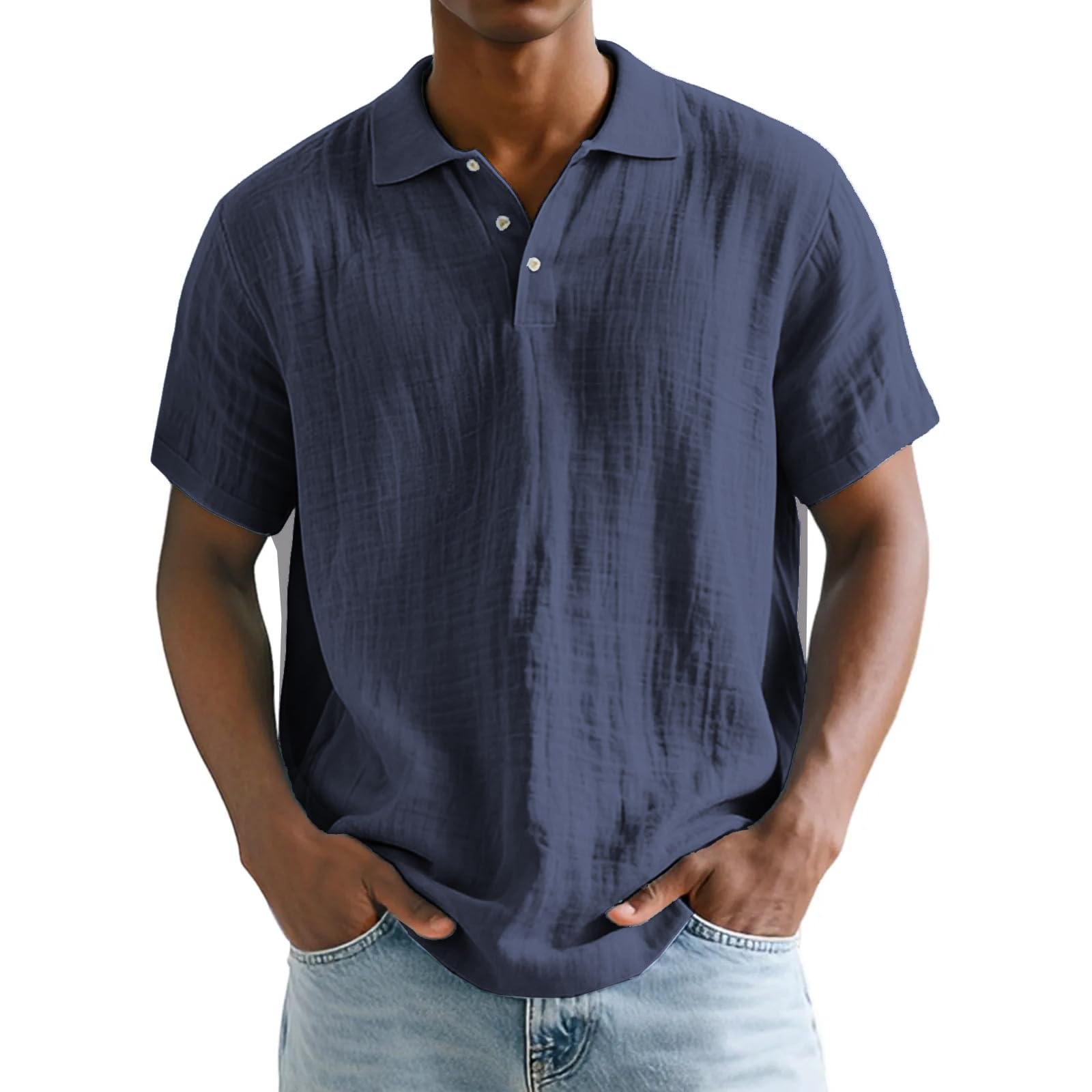 Generico Arbeits Sport Leichte Sommer Men's Short-Sleeved Polo Shirt Bermuda Army Work Summer Baggy Cargoshorts - 5