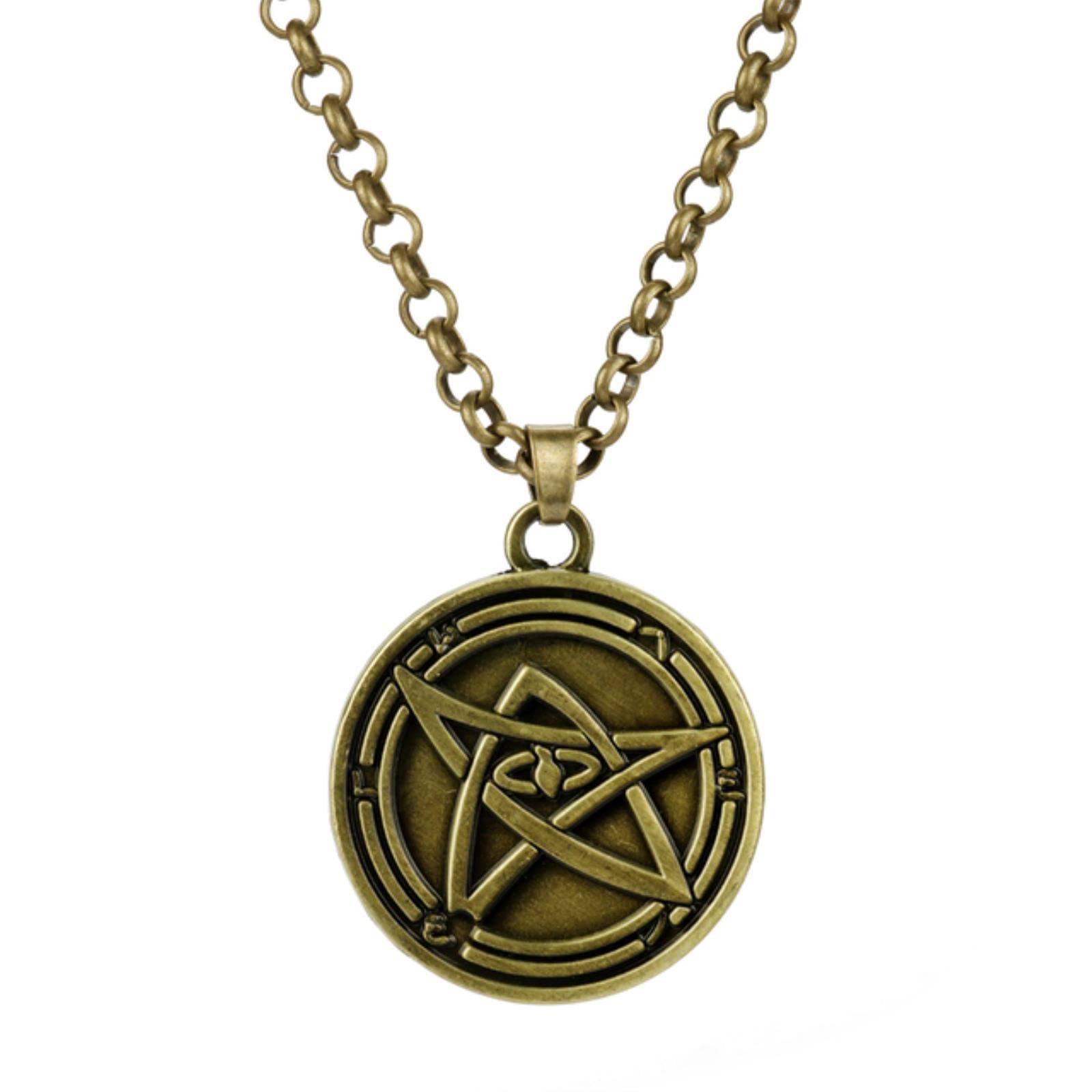Stang Men's Gold Game Mystery Cthulhu Mythology Necronomicon Seal Magic Talisman Pendant Necklace Retro Jewelry Fan Souvenir