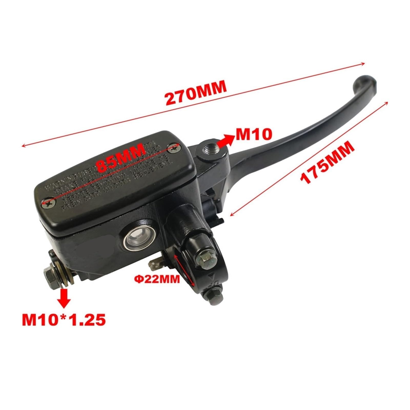 Leva frizione freno moto Cilindro freno principale universale da 22 mm per moto, leva frizione idraulica per per Yamaha per Suzuki(Pump and Clutch)