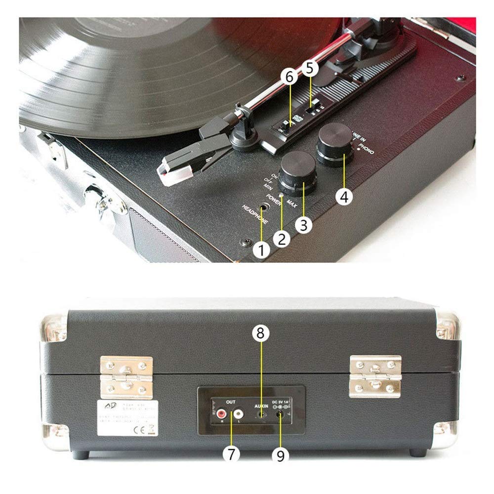 Giradischi wireless Bluetooth con sistema di trasmissione a cinghia per la riproduzione di dischi in vinile e integrazione audio moderna
