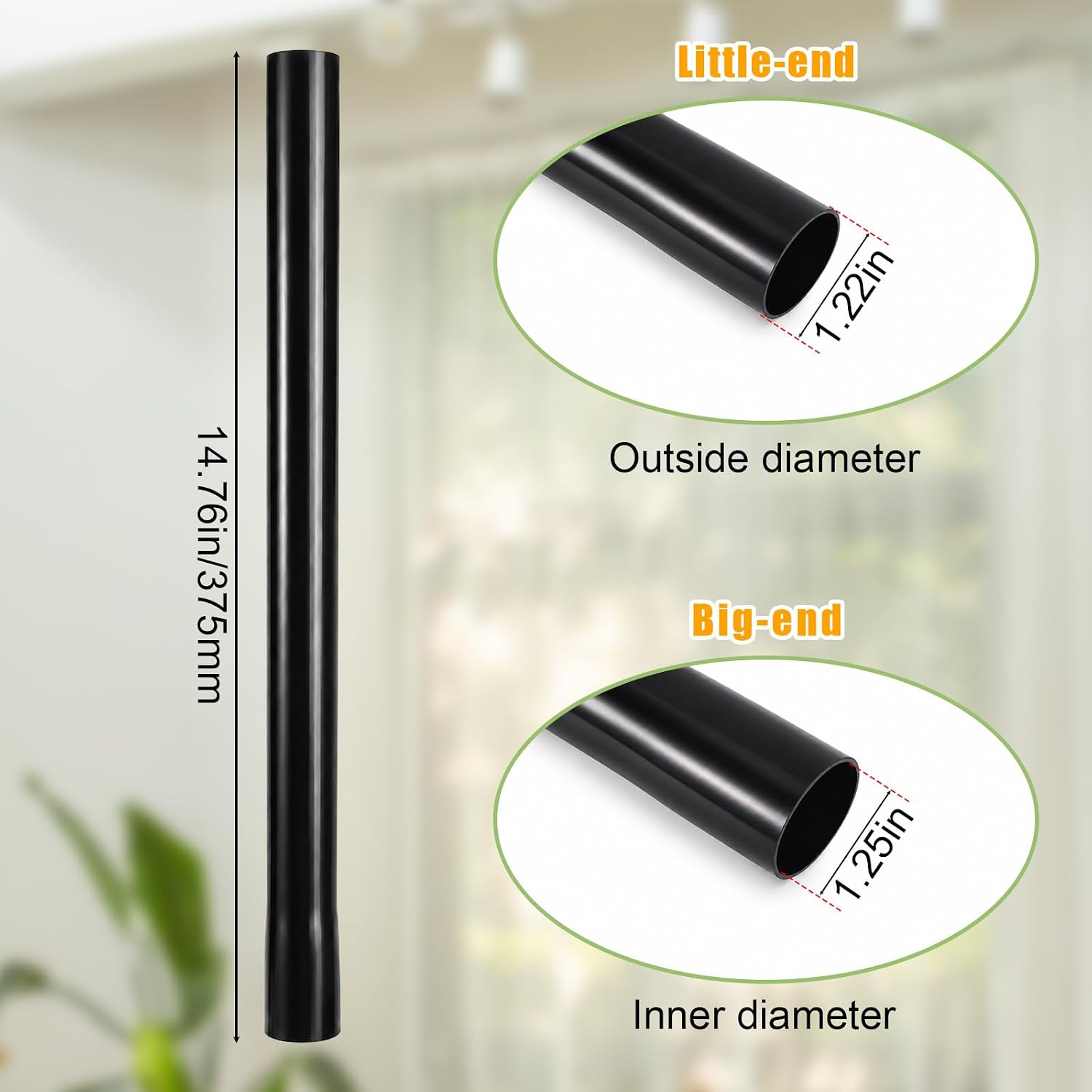 2pcs 1.25 Inch Vacuum Extension Wands, Compatible with Shop-Vac Vacuum image 2